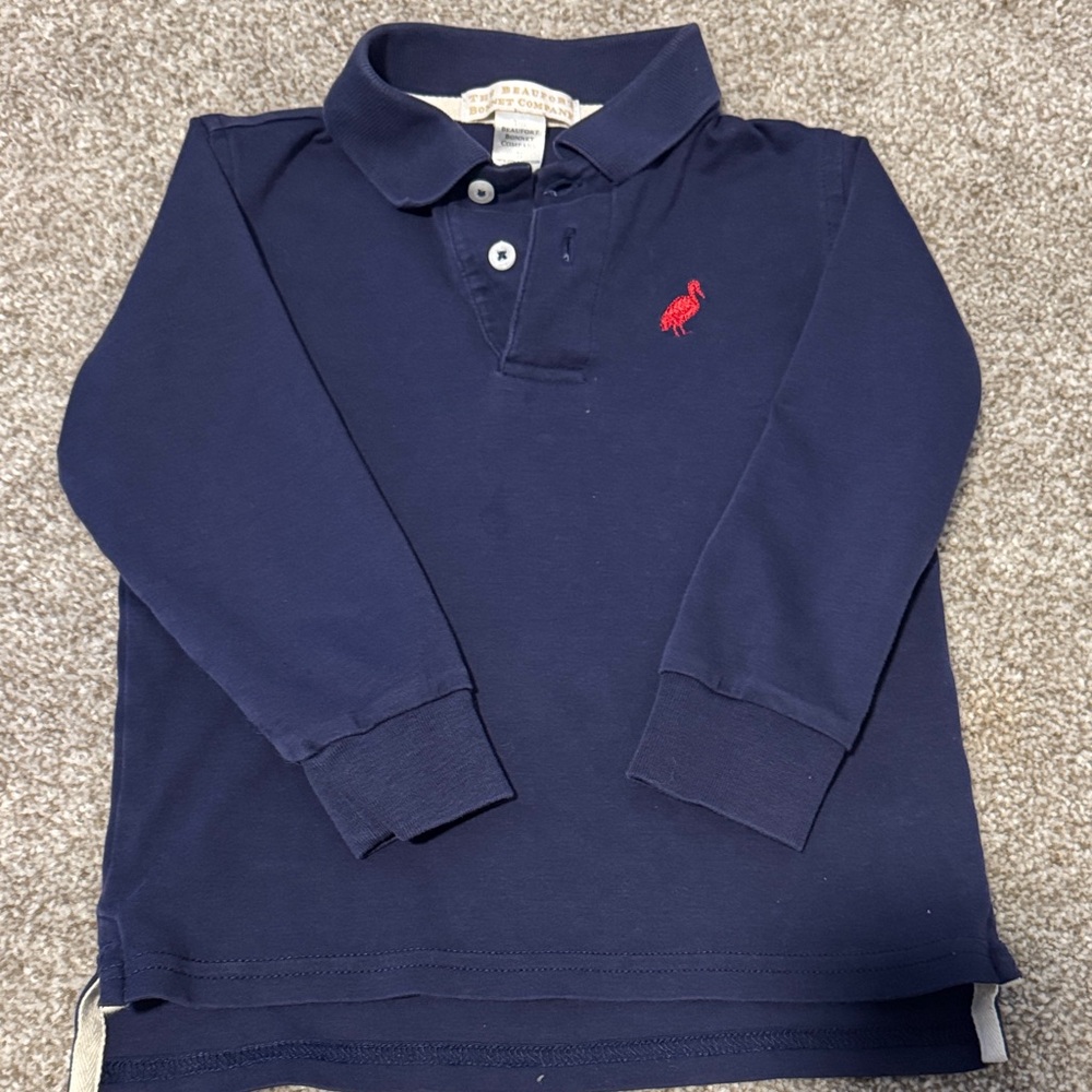 The Beaufort Bonnet Company Navy Polo with Red Logo